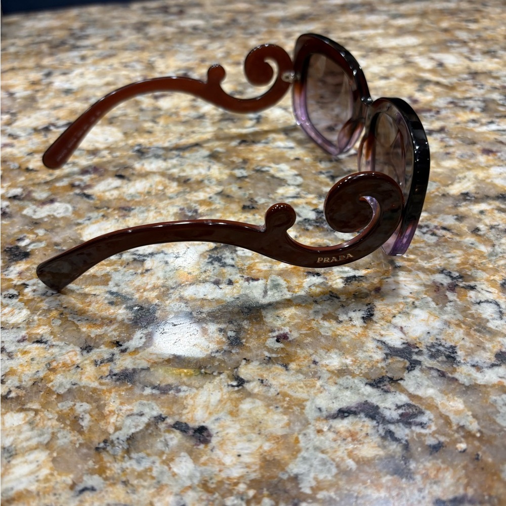 Prada Elegant Brown/ Purple gradient Baroque Sunglasses